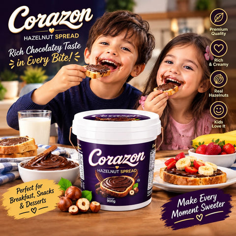 Corazon Hazelnut Spread 900g —🍫 One Spoonful, Instant Happiness 🌰❤️