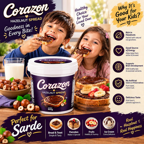 Corazon Hazelnut Spread 900g —🍫 One Spoonful, Instant Happiness 🌰❤️