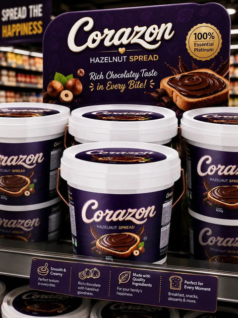 Corazon Hazelnut Spread 900g —🍫 One Spoonful, Instant Happiness 🌰❤️